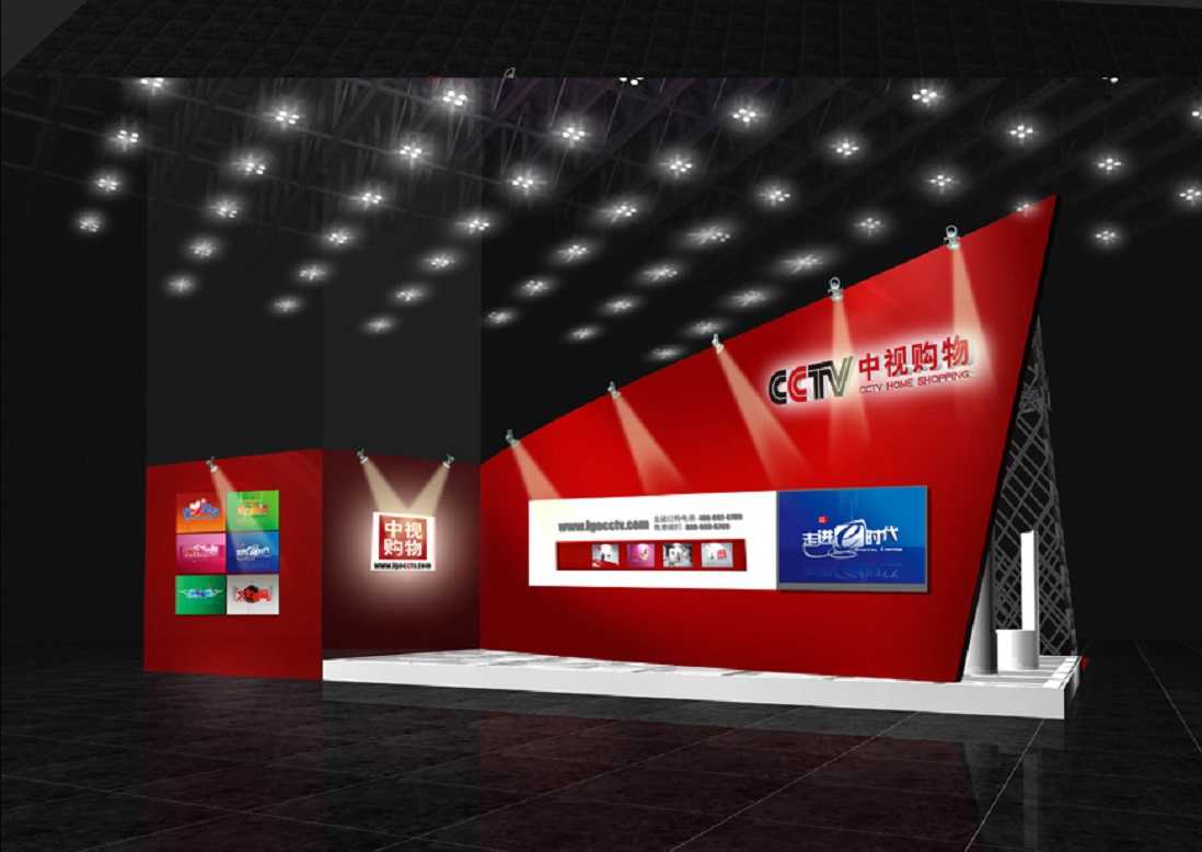 上海国际购物节展会搭建,CCTV购物频道展览设计-美湖