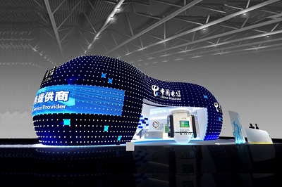 展会搭建沉浸式体验馆,中国电信展会展台设计搭建-美湖展览